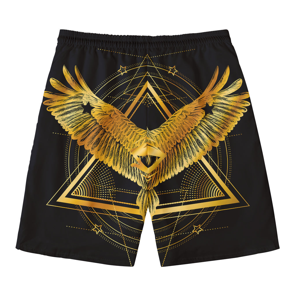 Raven Masonic Eye Print Men's Swim Trunks