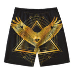 Raven Masonic Eye Print Men's Swim Trunks