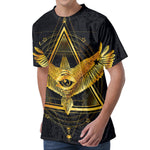 Raven Masonic Eye Print Men's Velvet T-Shirt