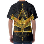 Raven Masonic Eye Print Men's Velvet T-Shirt