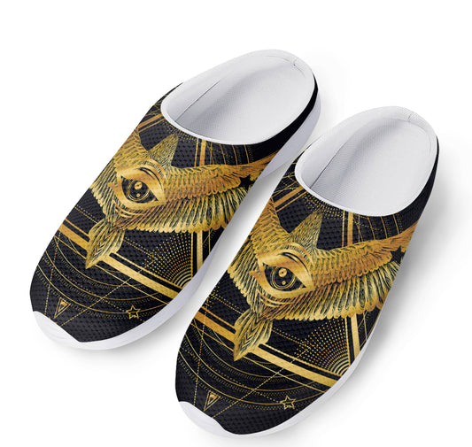 Raven Masonic Eye Print Mesh Casual Shoes