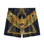 Raven Masonic Eye Print Mesh Shorts