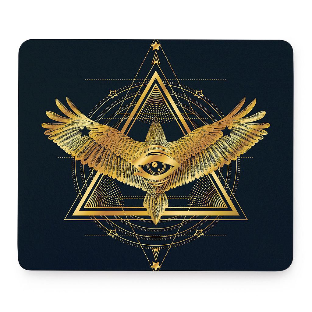 Raven Masonic Eye Print Mouse Pad