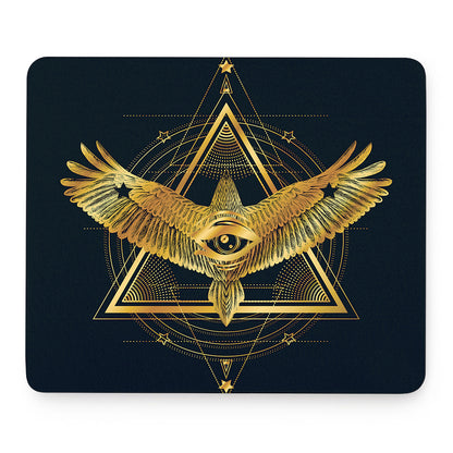 Raven Masonic Eye Print Mouse Pad