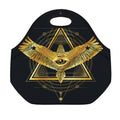 Raven Masonic Eye Print Neoprene Lunch Bag