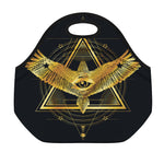 Raven Masonic Eye Print Neoprene Lunch Bag