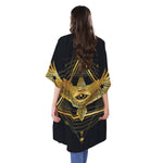 Raven Masonic Eye Print Open Front Beach Cover Up