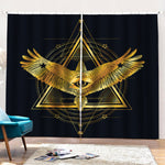 Raven Masonic Eye Print Pencil Pleat Curtains