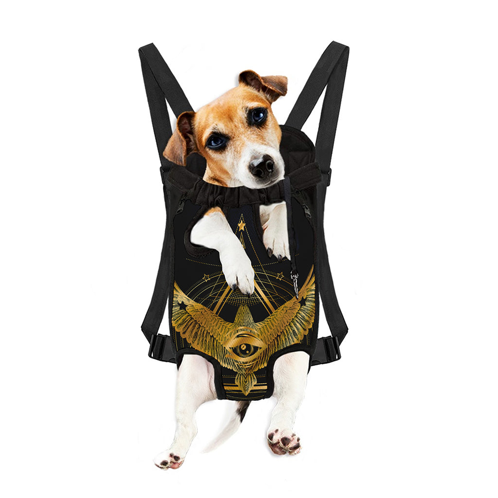Raven Masonic Eye Print Pet Carrier Backpack