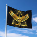 Raven Masonic Eye Print Polyester Flag
