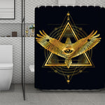 Raven Masonic Eye Print Polyester Shower Curtain