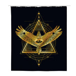 Raven Masonic Eye Print Polyester Shower Curtain