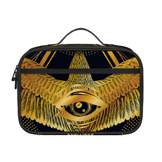 Raven Masonic Eye Print Portable Lunch Bag