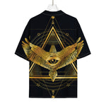 Raven Masonic Eye Print Rayon Hawaiian Shirt