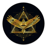 Raven Masonic Eye Print Round Floor Mat