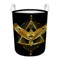 Raven Masonic Eye Print Round Laundry Basket