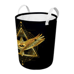 Raven Masonic Eye Print Round Laundry Basket