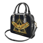 Raven Masonic Eye Print Shoulder Handbag