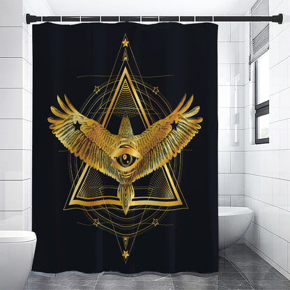 Raven Masonic Eye Print Shower Curtain
