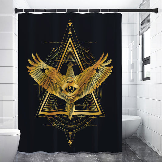Raven Masonic Eye Print Shower Curtain