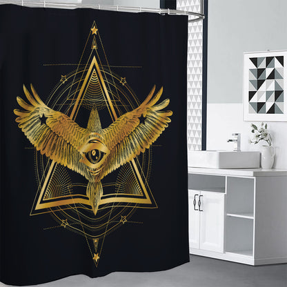 Raven Masonic Eye Print Shower Curtain
