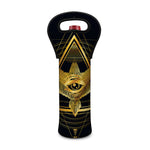 Raven Masonic Eye Print Single Neoprene Wine Tote
