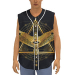 Raven Masonic Eye Print Sleeveless Baseball Jersey
