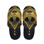Raven Masonic Eye Print Slippers