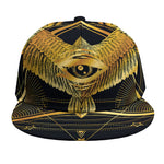Raven Masonic Eye Print Snapback Cap