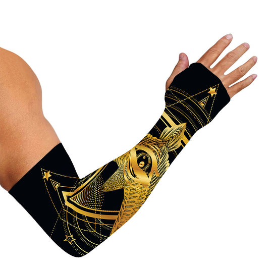 Raven Masonic Eye Print Sun Protection Arm Sleeves