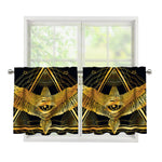 Raven Masonic Eye Print Tier Curtains