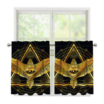 Raven Masonic Eye Print Tier Curtains