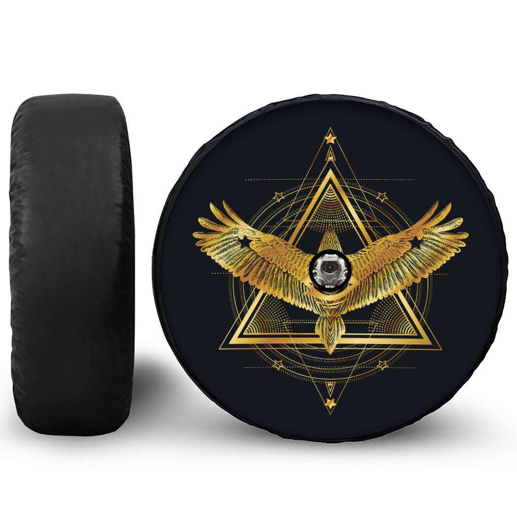 Raven Masonic Eye Print Tire Cover With Camera Hole