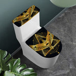 Raven Masonic Eye Print Toilet Lid And Tank Cover Set