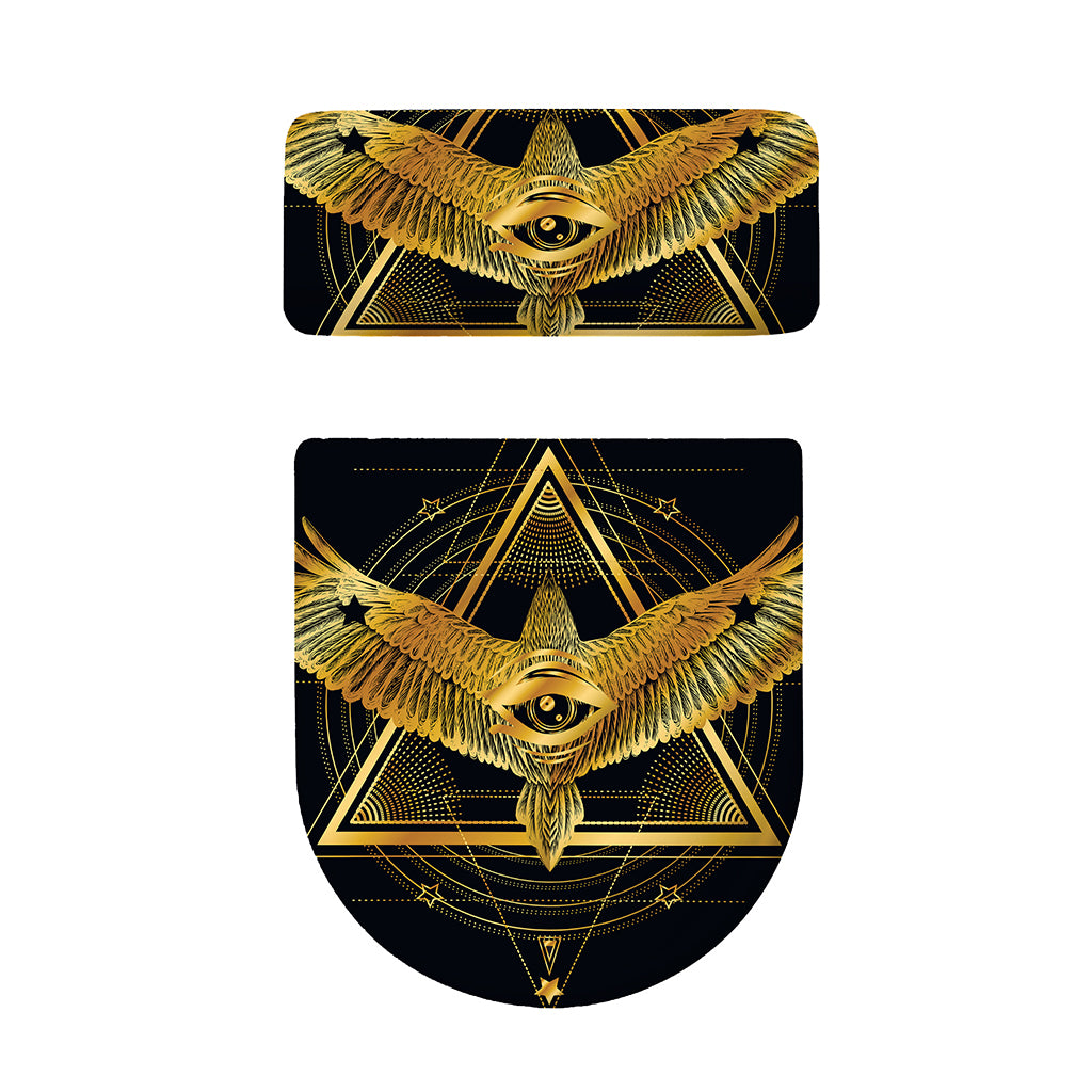 Raven Masonic Eye Print Toilet Lid And Tank Cover Set