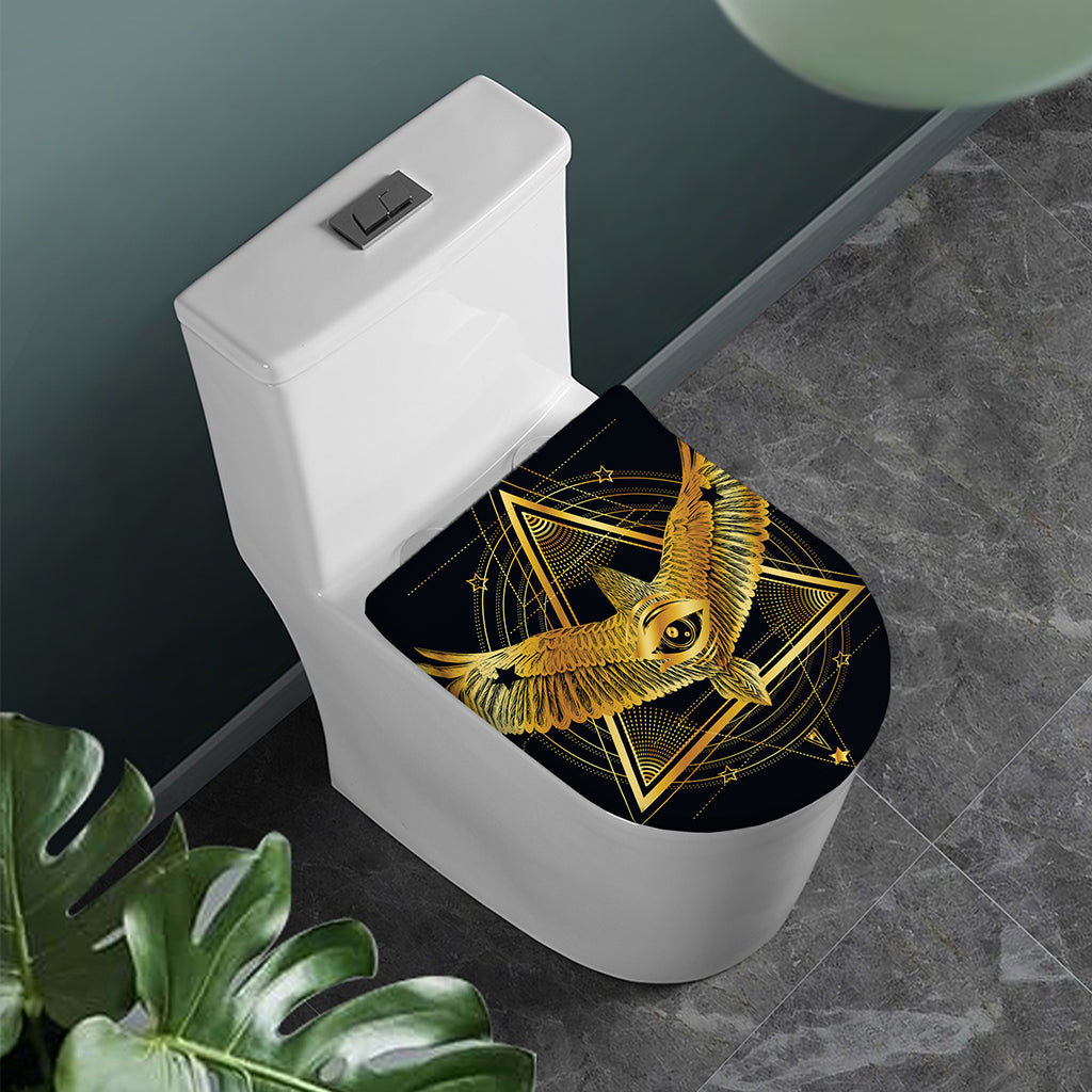 Raven Masonic Eye Print Toilet Lid Cover