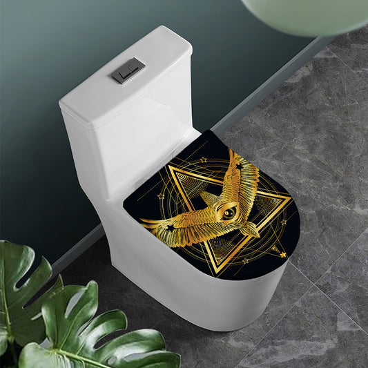 Raven Masonic Eye Print Toilet Lid Cover