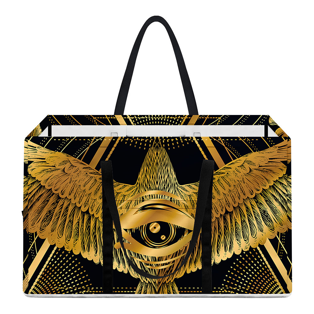 Raven Masonic Eye Print Utility Tote Bag