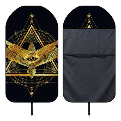 Raven Masonic Eye Print Waterproof Car Seat Cover