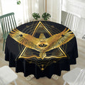 Raven Masonic Eye Print Waterproof Round Tablecloth