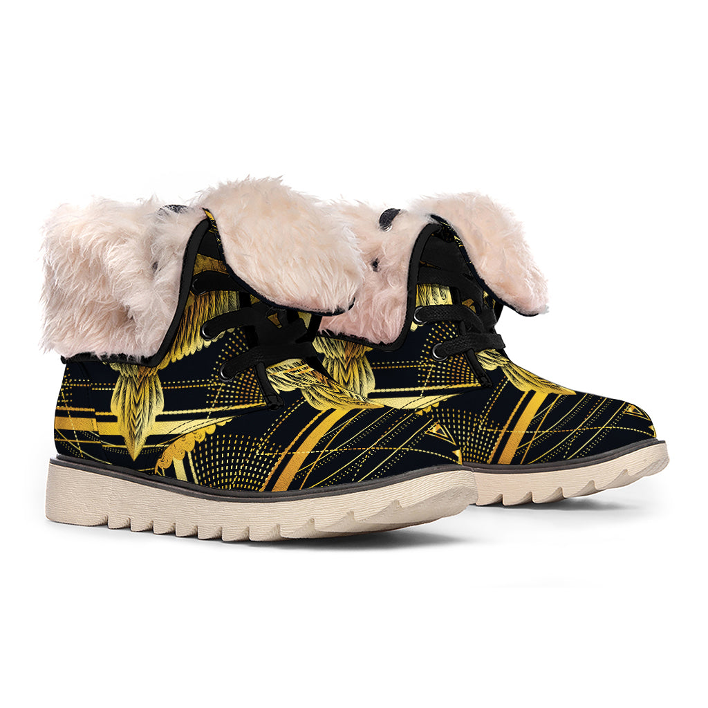 Raven Masonic Eye Print Winter Boots