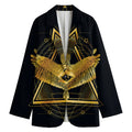 Raven Masonic Eye Print Women's Blazer