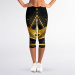Raven Masonic Eye Print Women's Capri Leggings