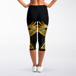 Raven Masonic Eye Print Women's Capri Leggings