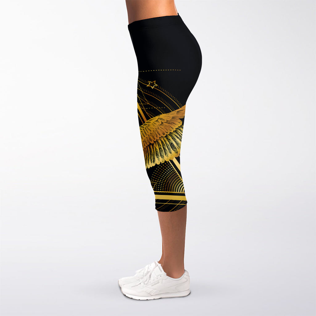 Raven Masonic Eye Print Women's Capri Leggings