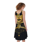 Raven Masonic Eye Print Women's Sleeveless Dress