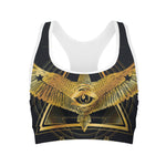 Raven Masonic Eye Print Women's Sports Bra