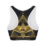 Raven Masonic Eye Print Women's Sports Bra