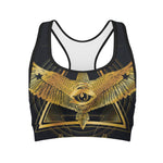 Raven Masonic Eye Print Women's Sports Bra
