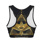 Raven Masonic Eye Print Women's Sports Bra